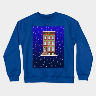 Christmas Decorated Brooklyn Brownstone Crewneck Sweatshirt